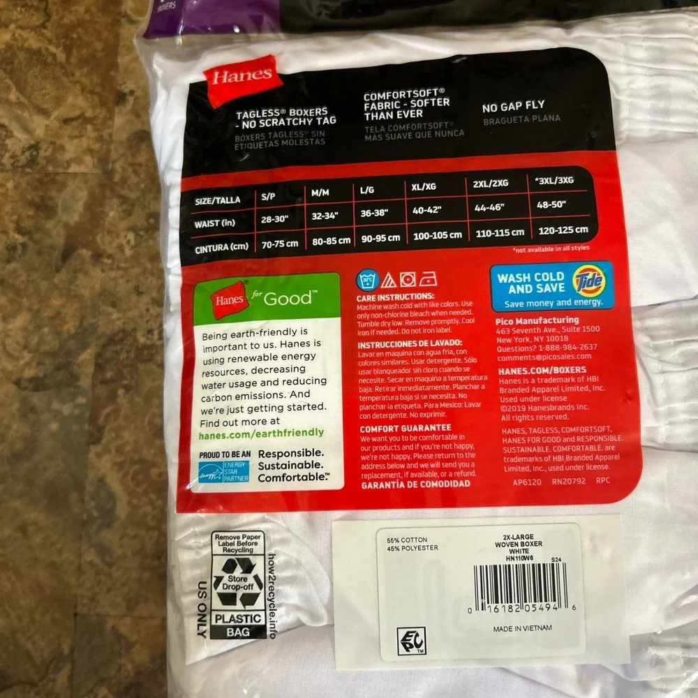 Hanes tagless boxers